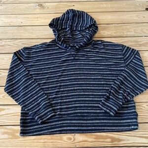 Billabong Hooded Stripe Top Size Medium Women’s Black